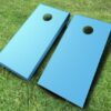 baby blue painted cornhole set