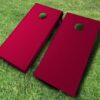 maroon painted cornhole set