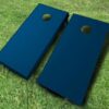 navy blue painted cornhole set