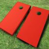 red painted cornhole set