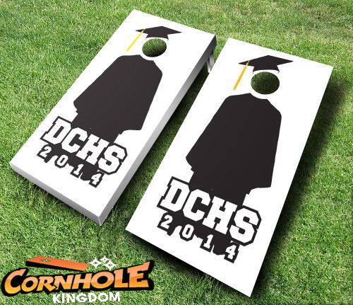 Graduation Cap and Gown Cornhole Set